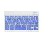 Teclado Inalámbrico Bluetooth Morado Recargable En Español