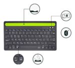 Teclado Inalámbrico Bluetooth Doble Conexión Con Ranura Para Apoyar Tablet - Imagen 5