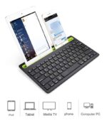 Teclado Inalámbrico Bluetooth Doble Conexión Con Ranura Para Apoyar Tablet - Imagen 4