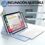 Funda Teclado iPad Air 10.9 4 y 5 Generación Con Ranura Lápiz Carga Magnética - Imagen 17