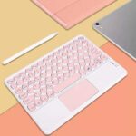 Teclado Con Mouse Touchpad Recargable Rosado Idioma Español