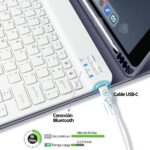 Funda Teclado iPad Air 11 M2/M3/New M4 Ranura Lápiz Carga Magnética - Imagen 23